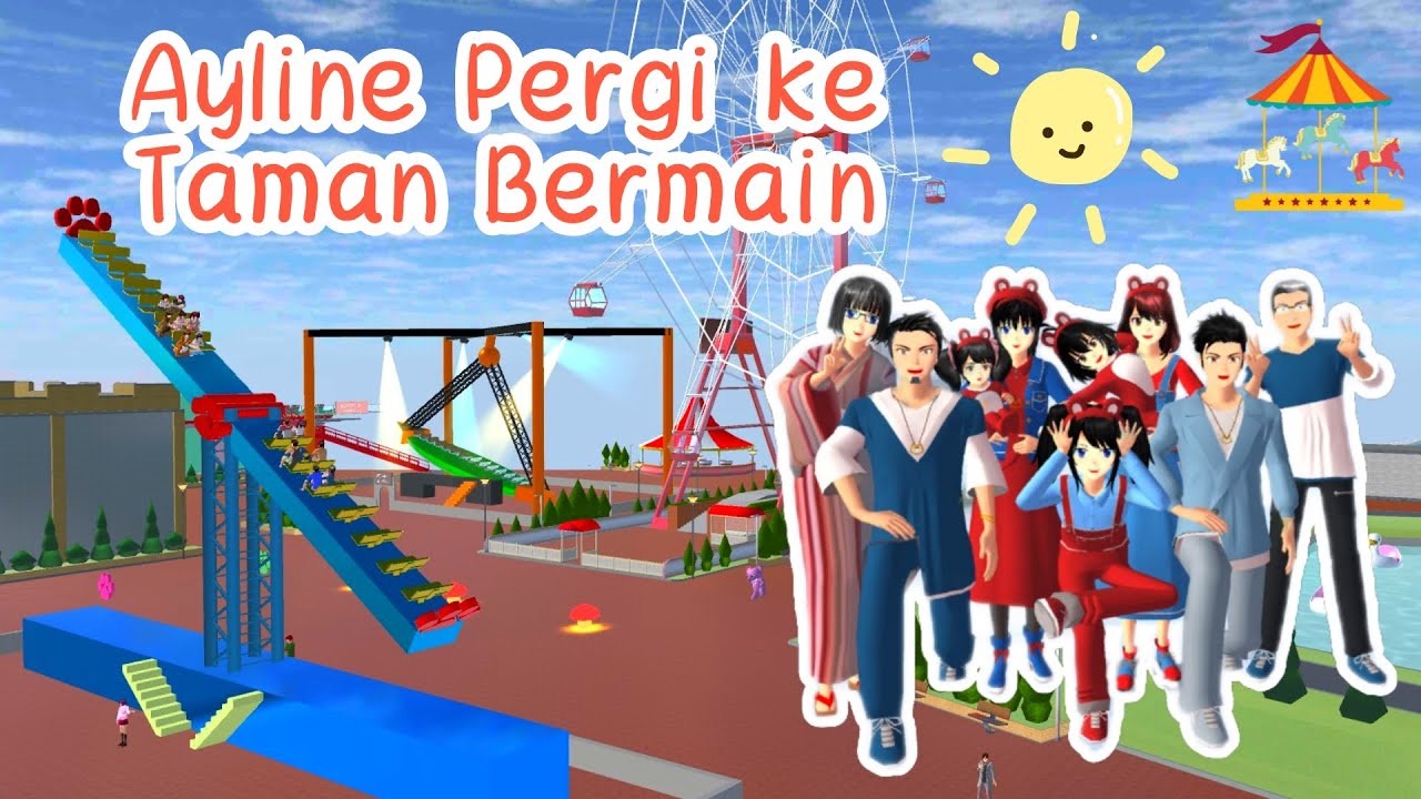 Celand Throwback Vlog | Baby Ayline Pergi ke Taman Bermain | Sakura School Simulator