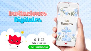 Invitacion digital animada para Bautizo