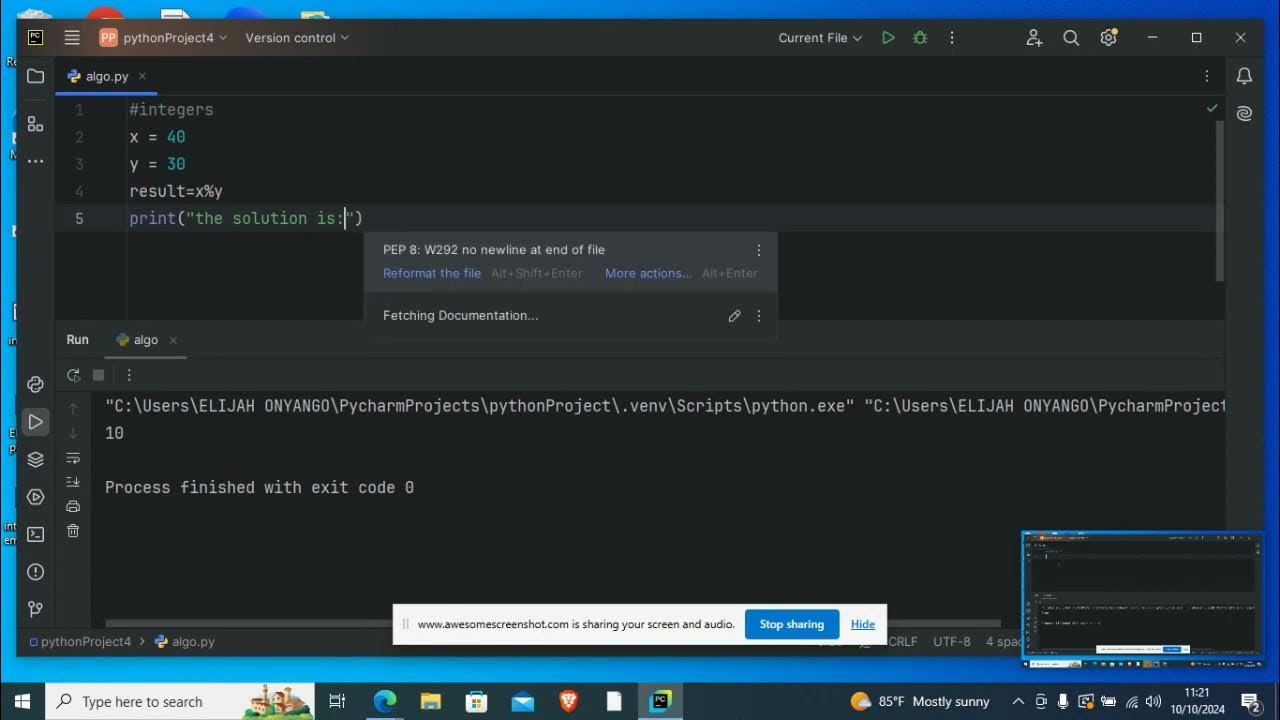 INTEGERS in python lesson 3 - YouTube