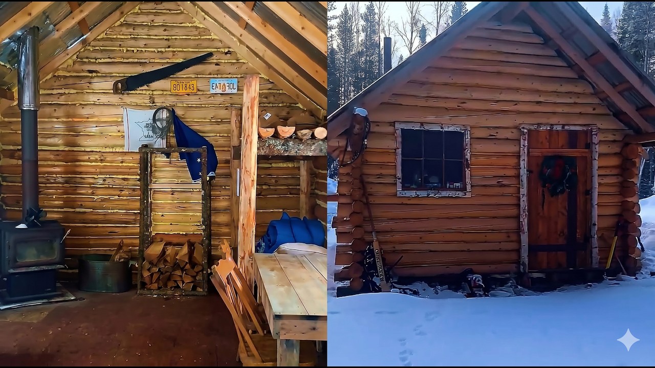 Arriving At My Remote Off Grid Log Cabin With My Dog Alone in the ...