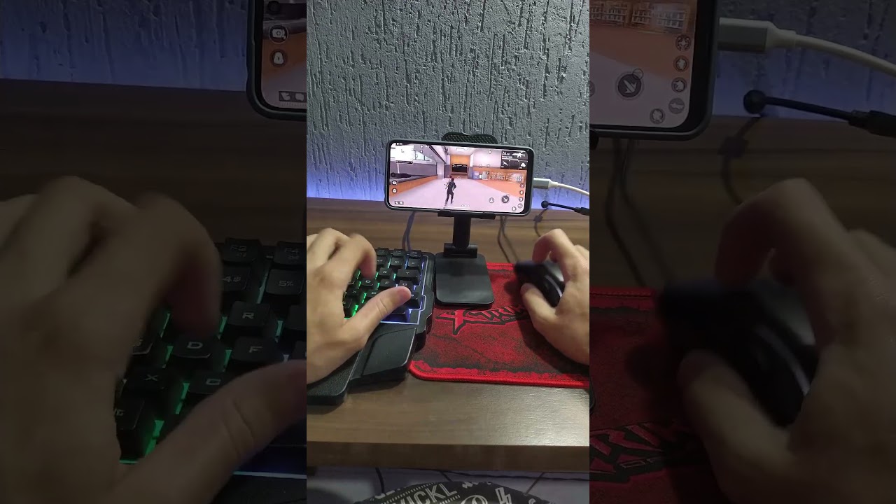 Jogando free fire com teclado e mouse no celular  #mobilador #imaiam  #mobiladorbarato
