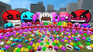 Lobotomy Nextbots | Geometry Dash Difficulty Faces, Angry Munci Family Nextbots on the hotel in Gmod