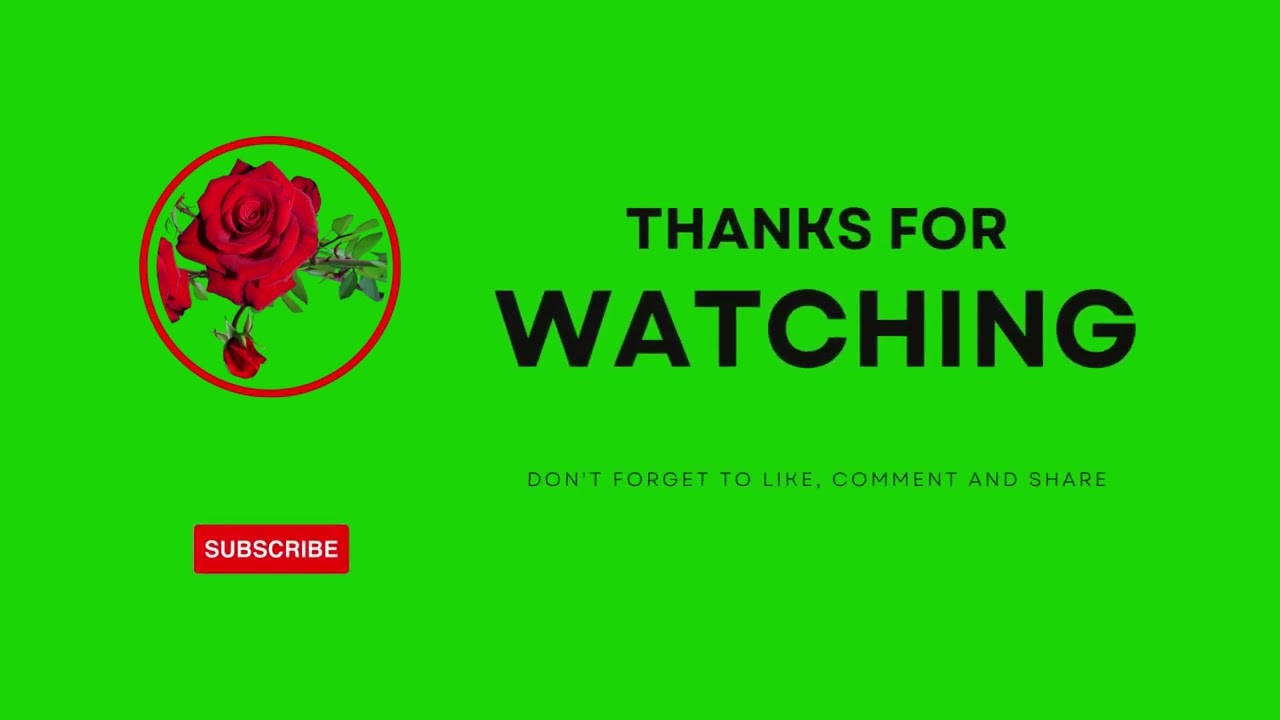 Green Screen Simple Animated Thanks for watching 