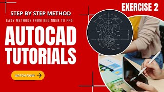 | Exercise 2 | AutoCAD For Beginners | Drawings with Solutions | Step by Step | Learn AutoCAD |