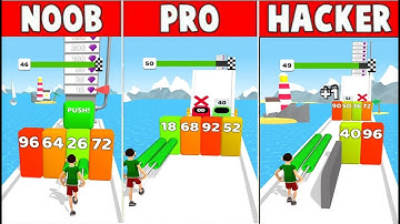 NOOB vs pro vs Hacker in Stack Colors 2 Gameplay