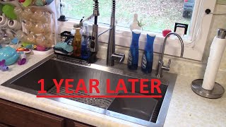 Follow-up Review 1 Year Later of Kohler Pro-Inspired Kitchen Stainless Sink Kit Costco Item 1600305