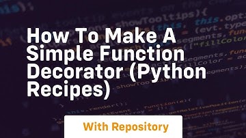 How to make a simple function decorator python recipes
