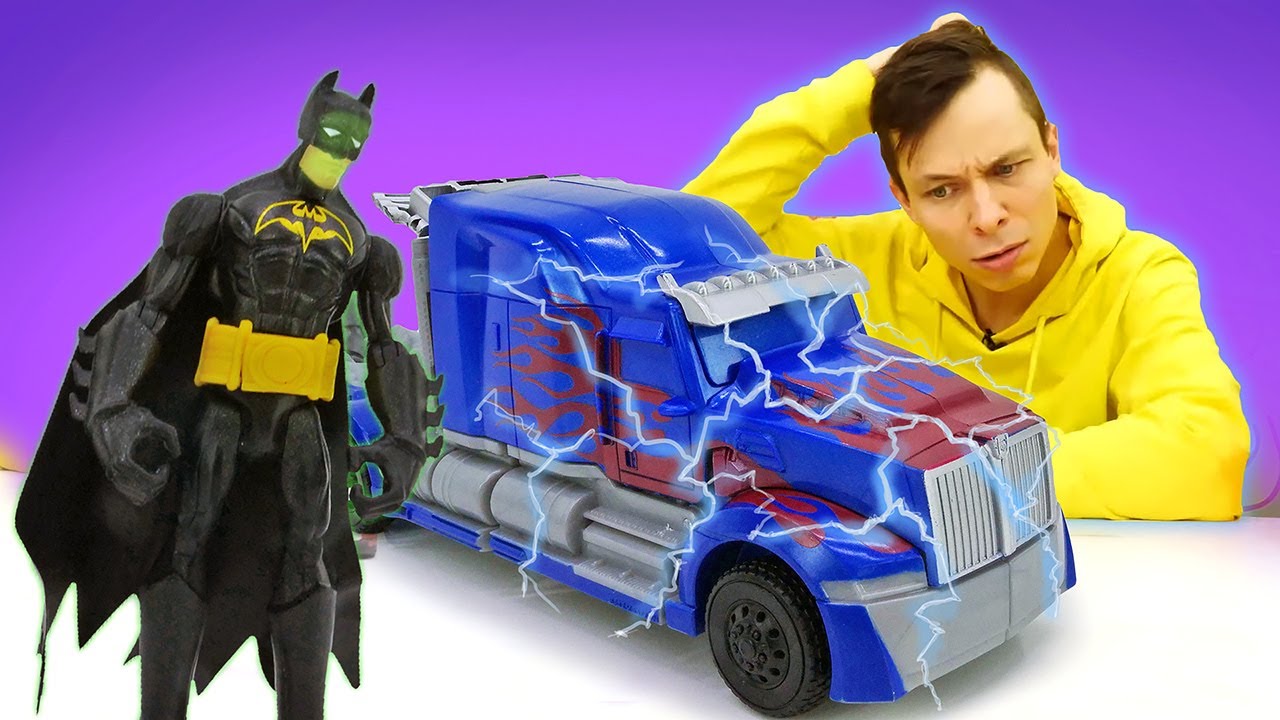 Автомастерская! Трансформеры Оптимус Прайм, Бэтмен и машинки против ...