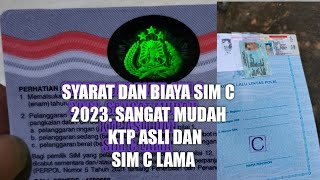 perpanjangan SIM C 2023 syarat dan biaya nya.