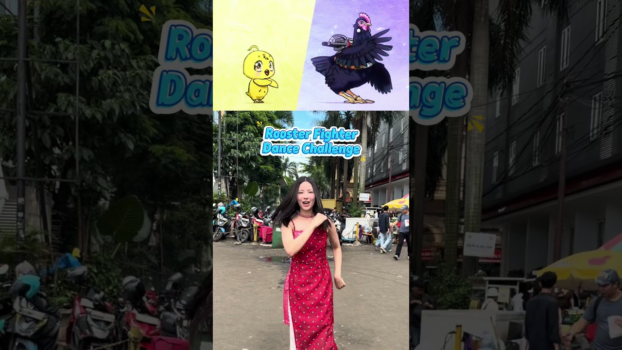 🐔Rooster Fighter Dance Challenge🐤di Indonesia🇮🇩 #darumarollin #roosterfighter #anime
