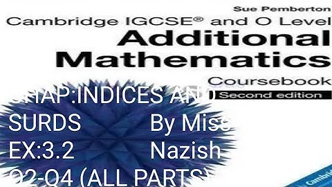 Additional Mathematics by Sue Pemberton Ex:3.2 Q2-4 (all parts)