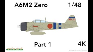 Eduard a6m2 Zero 1/48 Part 1 Cockpit 4K