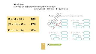 Proyecto 1, Semana 13 (3) Repaso de Matemática, Propiedades de la multiplicación, Básica media