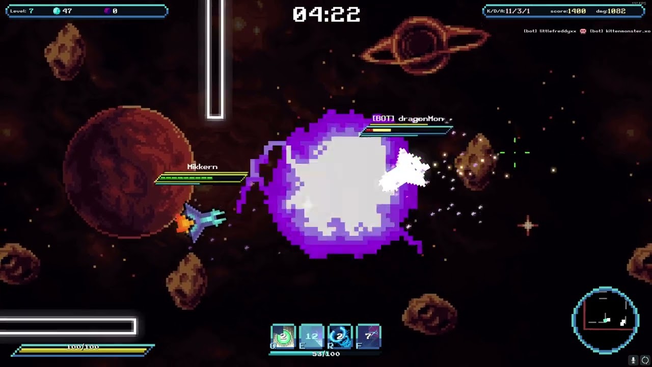 Astrobit playtest - player vs bots