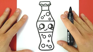 HOW TO DRAW CUTE COCA COLA BOTTLE EASY