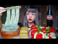 CLEAR WIDE CHINESE GLASS NOODLES CREAM PASTA & CAPRESE SALAD MUKBANG 크림 파스타 중국당면 SHEIN Cyber Monday
