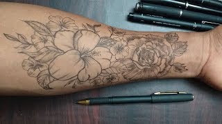 How to make tattoo with pens simple rose tattoo on hand by colorhand
