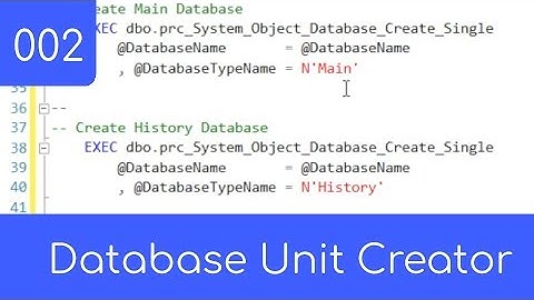 002 - Database Unit Creator - SQL Master Data Management