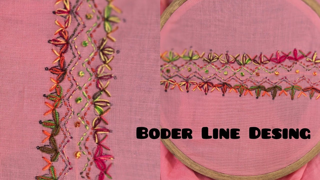 Super Cute Boder Embroidery Desing || Hand Embroidery || Beautiful ...