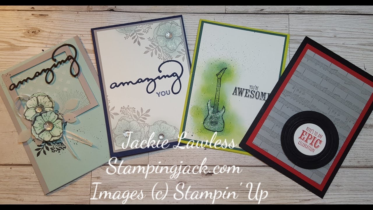 How to make 4 different cards using Saleabration freebies - Facebook Live 5th March 2018