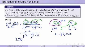 Branches of Inverse Functions