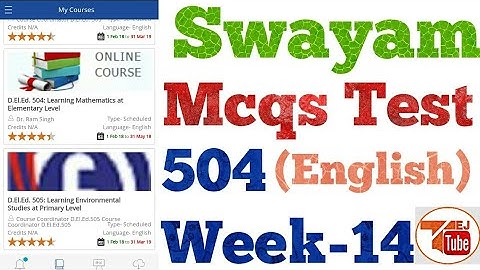 SWAYAM SOLVED MCQs COURSE-504 WEEK-14 ENGLISH | UNIT-14 IN ENGLISH  | TEJ TUBE