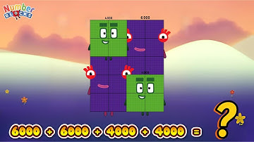 SUM OF 4 GIANT NUMBERBLOCKS | ADDITION OF FOUR BIG NUMBERS | LEARN TO COUNT | @ColorArt_id