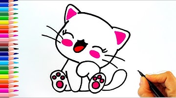 How to draw a Cat drawing learn for kids  #Howtodraw #drawing #4kids #tobiart #Magicfingersart #cut