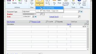 Advanced Excel Paste - Inventory Adjustment With Serials