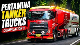 PERTAMINA TANKER TRUCKS COMPILATION !! BIG TRAILER TRUCKS TRONTON TRUCKS QUESTER HINO 500 MERCY AXOR