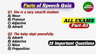 Parts of Speech Practice Set-02 | English Grammar for Competitive Exams 2026 