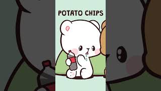 Share this to your loved ones & tell them how much you love foods! ❤️🥔🍮 #shorts #milkmochabear screenshot 5