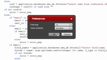 VDOM IDE: font size and color schemes in the Scripts mode