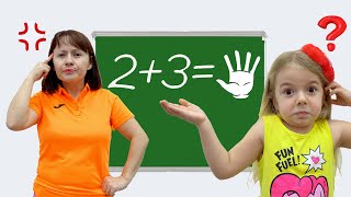 Bogdan and Anabella Learn Math & Numbers Kids prepare for the School Exam Educational video for kids