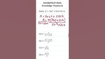 Solving Literal Equations: ASVAB/PiCAT Math Knowledge Practice Test Q #acetheasvab w/ #grammarhero