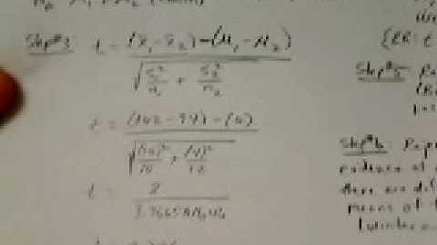 Hypothesis Testing   Two Population Means Variances NOT Equal