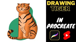 How To Draw Tiger || #supereasy IPAD PROCREATE drawing tutorial || #Shorts​ (#shorts)(#easy) screenshot 5