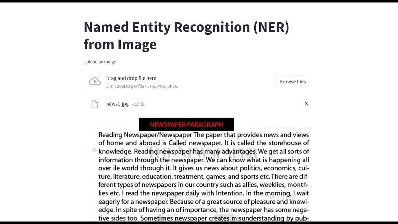 Image Text Extraction and Named Entity Recognition (NER) using ...
