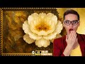 Elegant Gold Framed Peony Art | Vintage Painting TV Screensaver | 4K TV Wallpaper Display