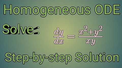 Solve: dy/dx=(x^2+y^2)/xy||Homogeneous Differential equation ||Step-by-step solution || ODE