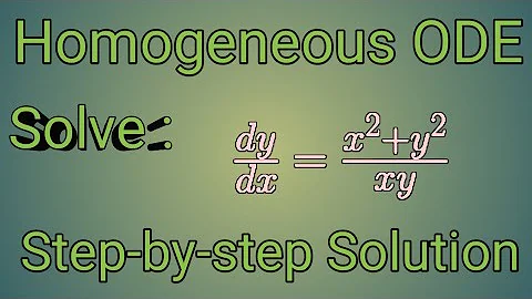 Solve: dy/dx=(x^2+y^2)/xy||Homogeneous Differential equation ||Step-by-step solution || ODE