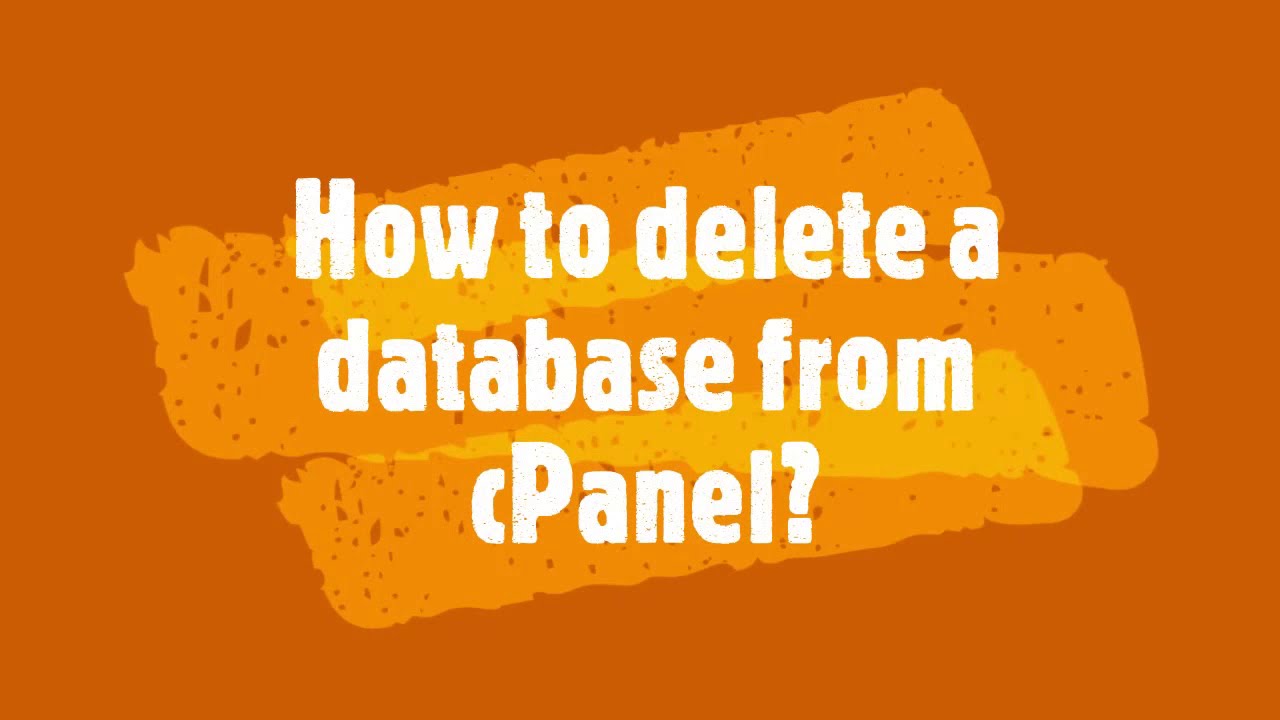 How to delete a database from phpMyAdmin in cPanel? - YouTube