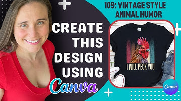T-Shirt Design Tutorial For POD Using Canva: Vintage Sunset Evergreen Animal Humor