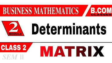 B.Com 2nd Semester Business Mathematics| Matrix|Determinants
