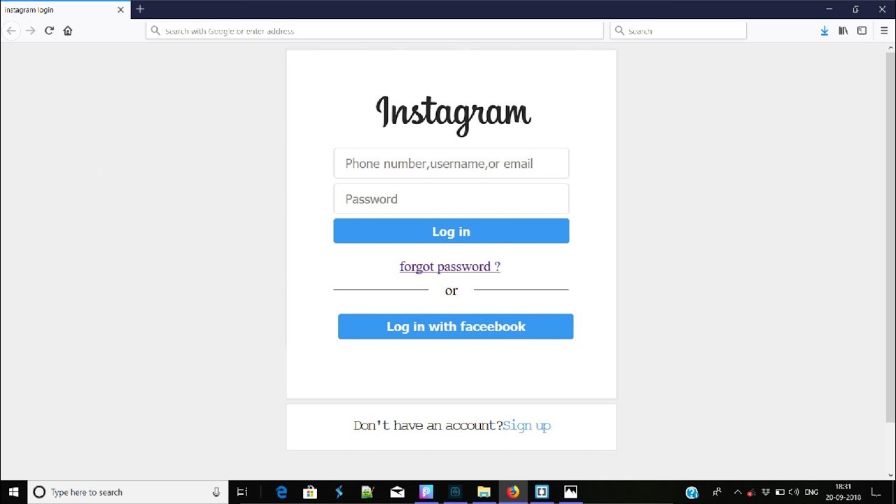 Login instagram