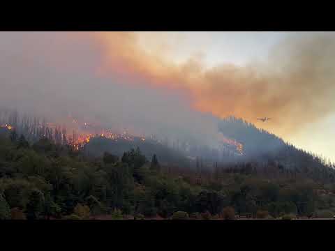 Tanker drop on Lucas Fire north of Upper Lake