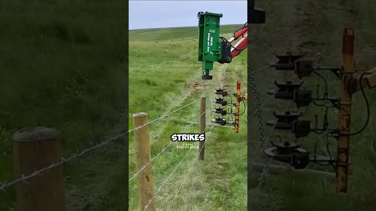 Custom Built Fencing Machine With Hydraulic Hammer Farming Trendingshorts Fyp
