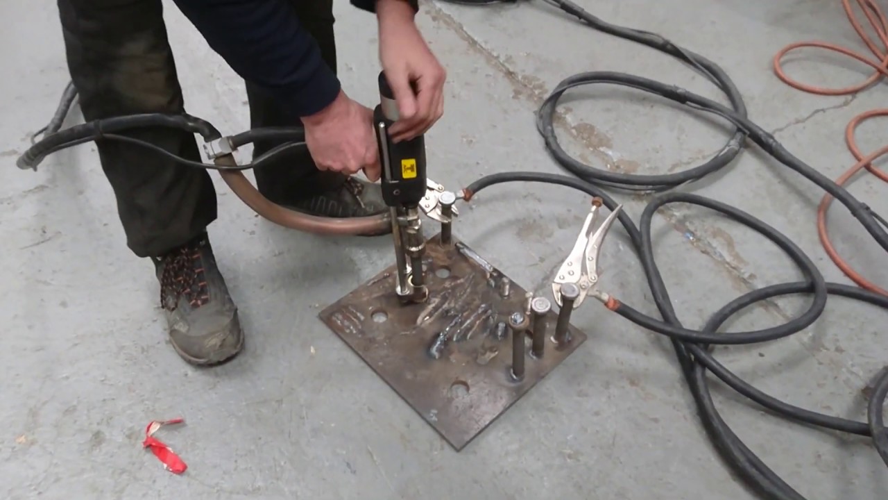 Drawn Arc Stud Welding Test With Taylor Stud Welder 2400e System Youtube