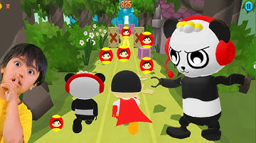 Egg Surprise Tag with Ryan REVERSE MODE - Red Titan vs Combo Panda Pizza Run