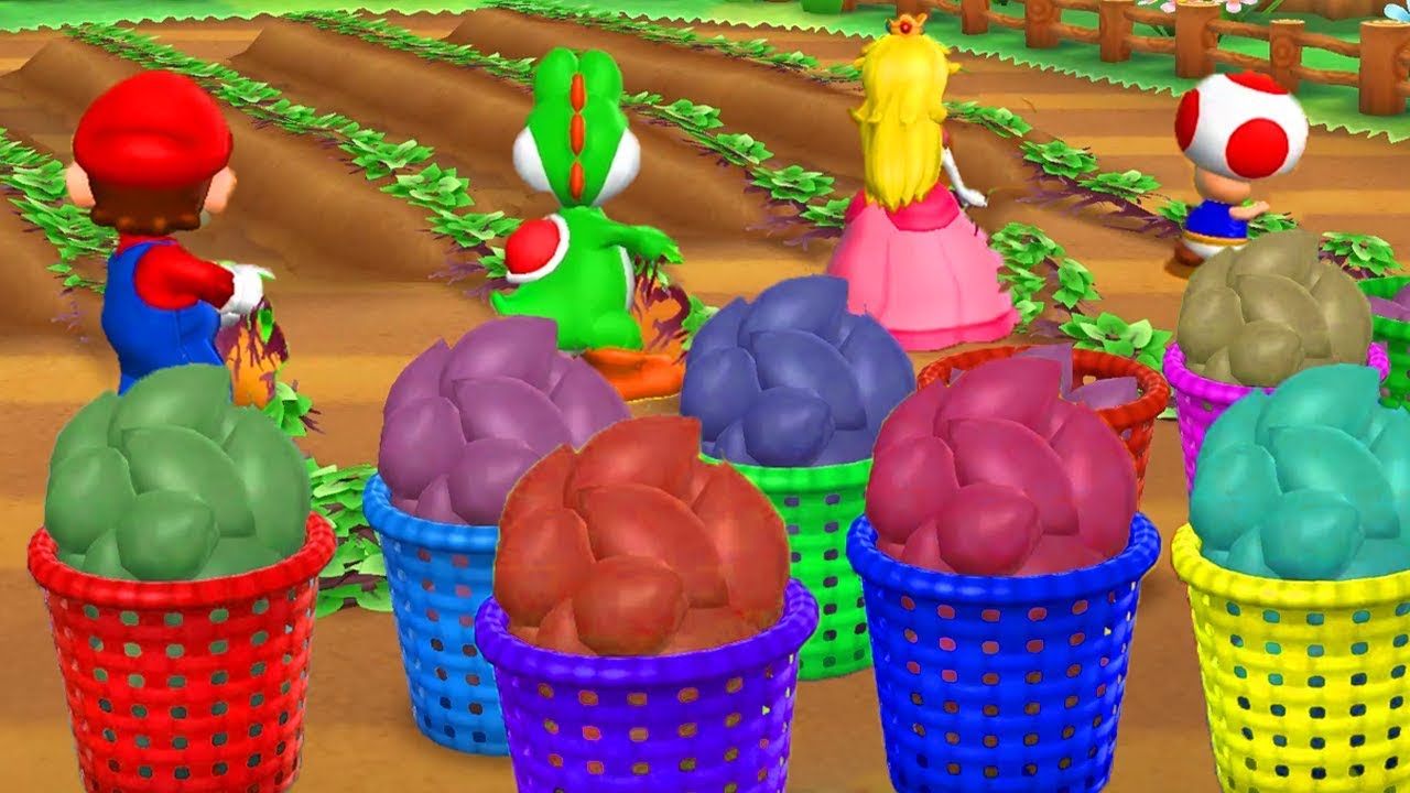 Mario Party 9 - Minigames - Mario vs Yoshi vs Peach vs Toad